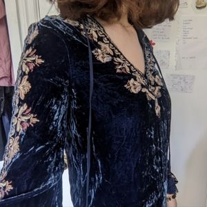 johnny was Velvet Embroidered Hoodie